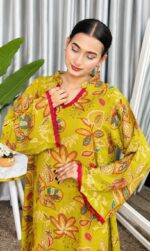 Kurti set - Olive Chinon - Image 7