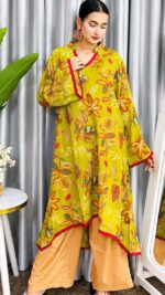 Kurti set - Olive Chinon - Image 5