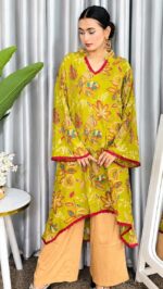 Kurti set - Olive Chinon - Image 4