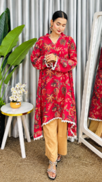 Kurti Set - Dark Pink Chinon - Image 6