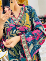 Kurti Set - Blue Chinon - Image 8