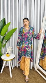 Kurti Set - Blue Chinon - Image 5