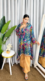 Kurti Set - Blue Chinon - Image 4