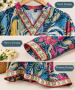 Kurti Set - Blue Chinon - Image 2