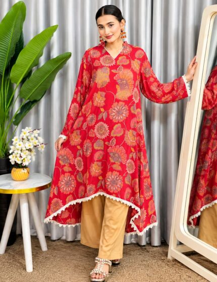 Kurti Set - Misti Pink Chinon